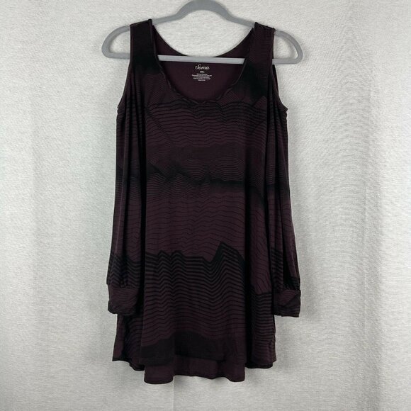 Soma Soft Jersey Cold Shoulder Tunic Agile Lines M - Picture 2 of 9